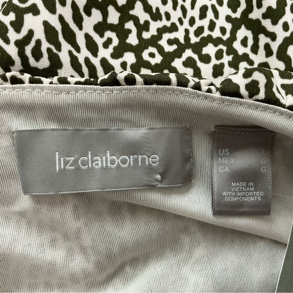 New Liz Claiborne Tropic Forest Green Summer Dress Size L - Picture 7 of 9